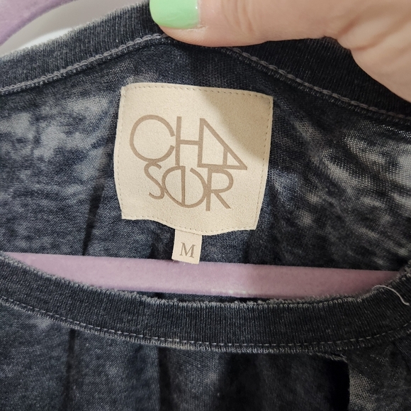 Chaser Long Sleeve Distressed Top, Size Medium - Picture 2 of 6